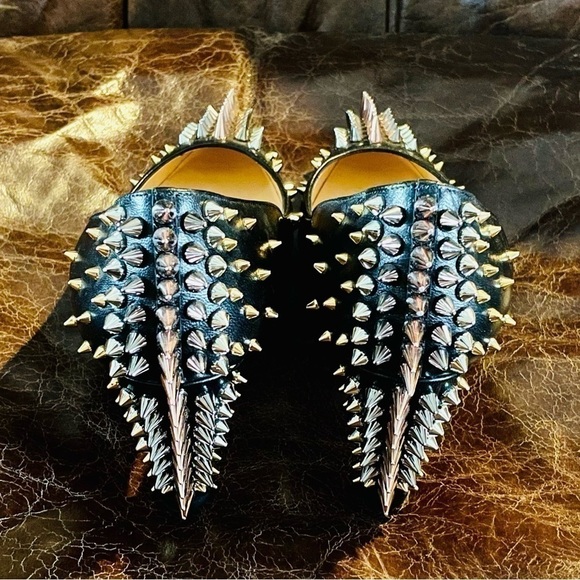 CHRISTIAN Louboutin Dinosa multicolor 360 studded spikes, 70mm heel hight, EU38 - Picture 5 of 9